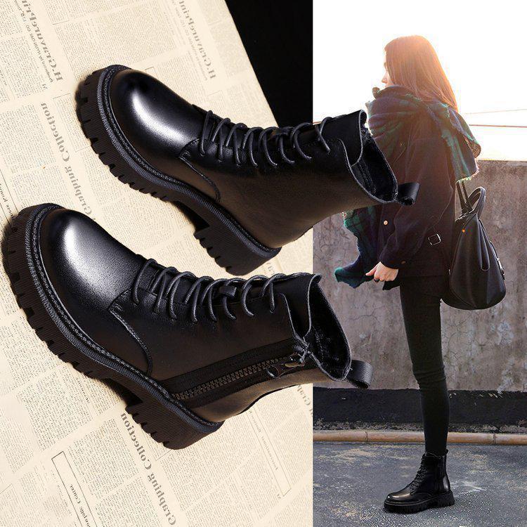 Dames Winterlaarzen Stevige Comfortabele Chunky Boots met Veters