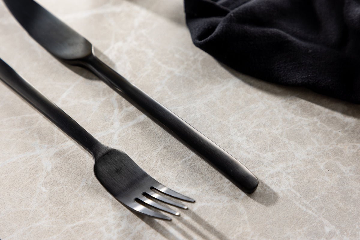 Bestekset Zwart Mat 24 Delig Rvs Modern Tafelbestek Minimalistisch