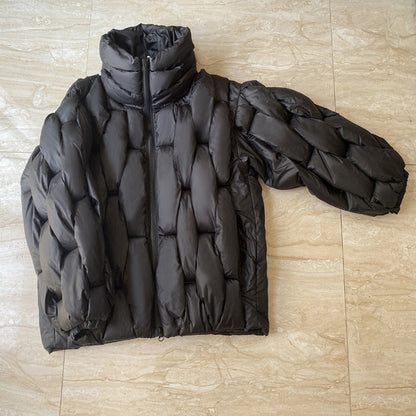Dames Pufferjas Warm Oversized Gevlochten Jas