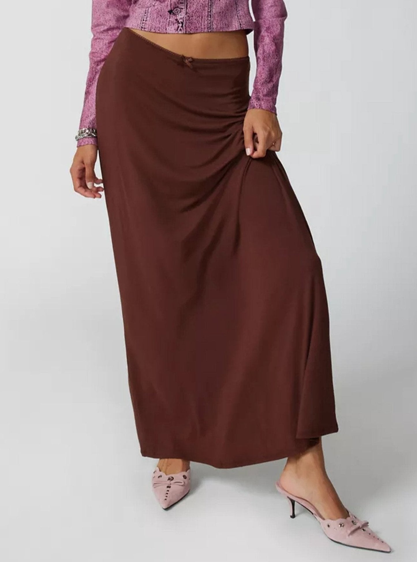 Vrouwelijke Maxi Rok Lange Vintage Jurk Stijl