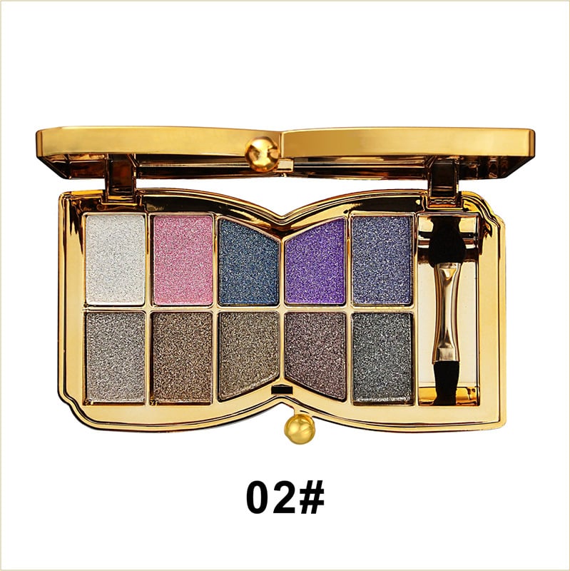 10-Kleurige Glitteroogschaduw Palet – Hoogglans Shimmer Poeder Make-up voor Glamoureuze Oogmake-up – Intense Pigmentatie