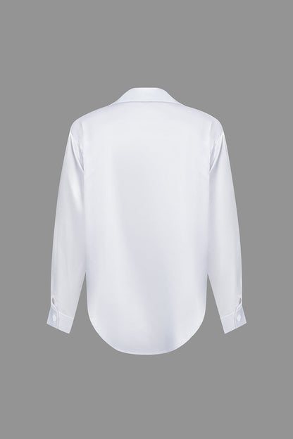 Vrouwelijke Blouse van Satijn Lang Mouw Elegant Model