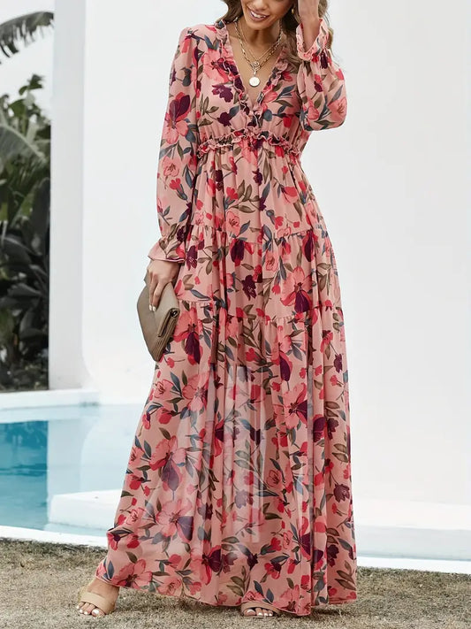 Vrouwelijke Bloemen Maxi Jurk Zomerjurk voor Dames - StudioMarella
