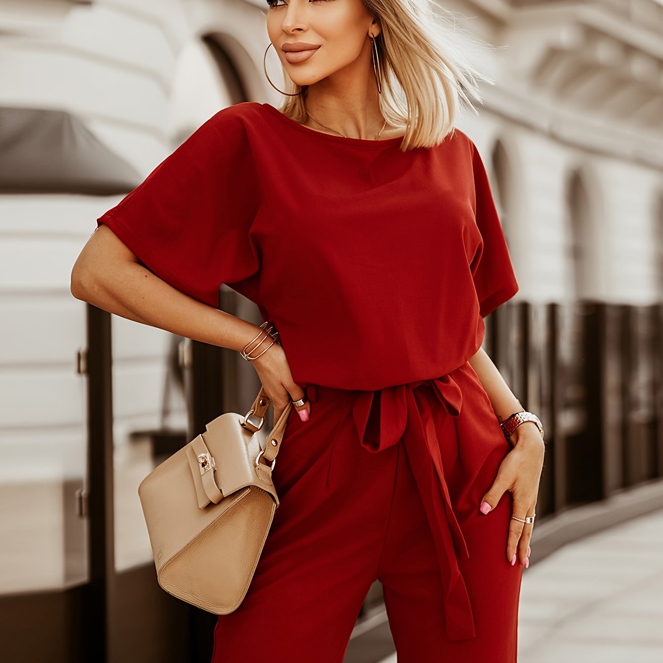 Jumpsuit Met Brede Pijpen Zomerse Stijl
