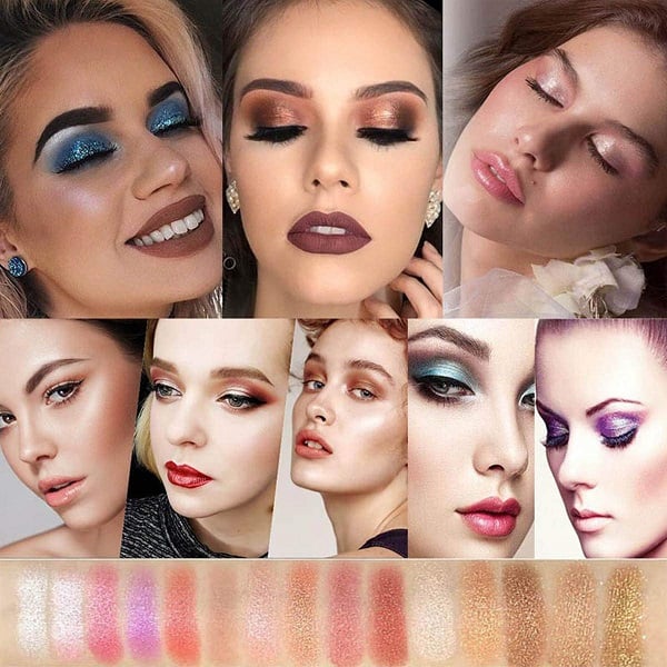 10-Kleurige Glitteroogschaduw Palet – Hoogglans Shimmer Poeder Make-up voor Glamoureuze Oogmake-up – Intense Pigmentatie