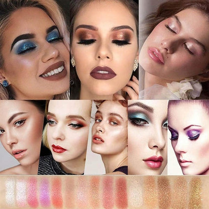 10-Kleurige Glitteroogschaduw Palet – Hoogglans Shimmer Poeder Make-up voor Glamoureuze Oogmake-up – Intense Pigmentatie