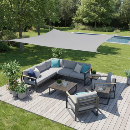 Waterdicht Rechthoekig Schaduwdoek voor Terras, Balkon en Tuin – Polyester UV-Bescherming