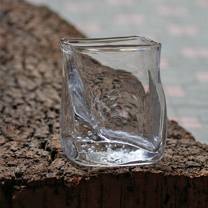 Handgemaakt Whiskyglas met Luchtbellen 255ml Kristalglas Transparant Robuust voor Single Malt Scotch Bourbon met Houten Luxe Giftbox Perfect Cadeau