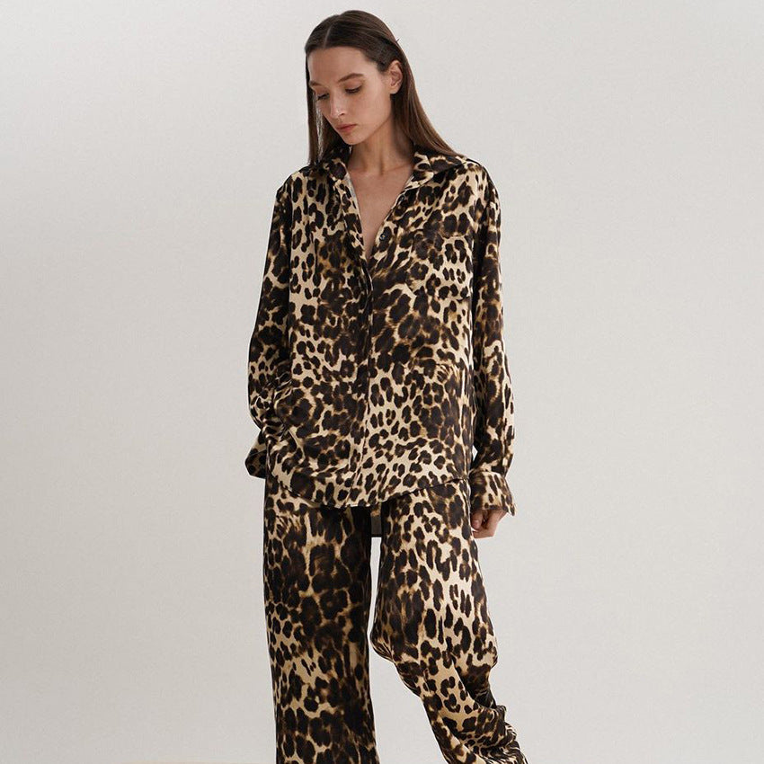 Dames Pyjama Set Zacht met Panterprint Tweedelig