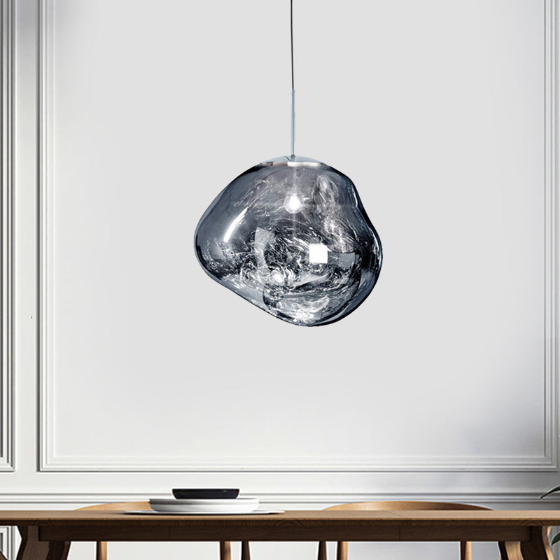Glazen Hanglamp met Metalen Finish – Modern Design voor Eetkamer en Woonruimte – Verkrijgbaar in Zilver, Goud of Rood – Ø20cm tot Ø41cm