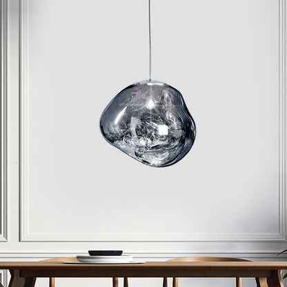 Glazen Hanglamp met Metalen Finish – Modern Design voor Eetkamer en Woonruimte – Verkrijgbaar in Zilver, Goud of Rood – Ø20cm tot Ø41cm