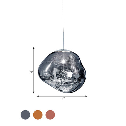 Glazen Hanglamp met Metalen Finish – Modern Design voor Eetkamer en Woonruimte – Verkrijgbaar in Zilver, Goud of Rood – Ø20cm tot Ø41cm