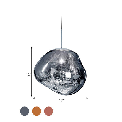 Glazen Hanglamp met Metalen Finish – Modern Design voor Eetkamer en Woonruimte – Verkrijgbaar in Zilver, Goud of Rood – Ø20cm tot Ø41cm