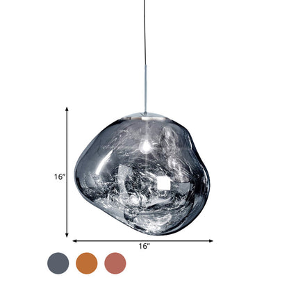 Glazen Hanglamp met Metalen Finish – Modern Design voor Eetkamer en Woonruimte – Verkrijgbaar in Zilver, Goud of Rood – Ø20cm tot Ø41cm