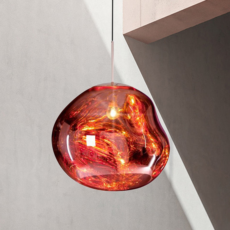 Glazen Hanglamp met Metalen Finish – Modern Design voor Eetkamer en Woonruimte – Verkrijgbaar in Zilver, Goud of Rood – Ø20cm tot Ø41cm