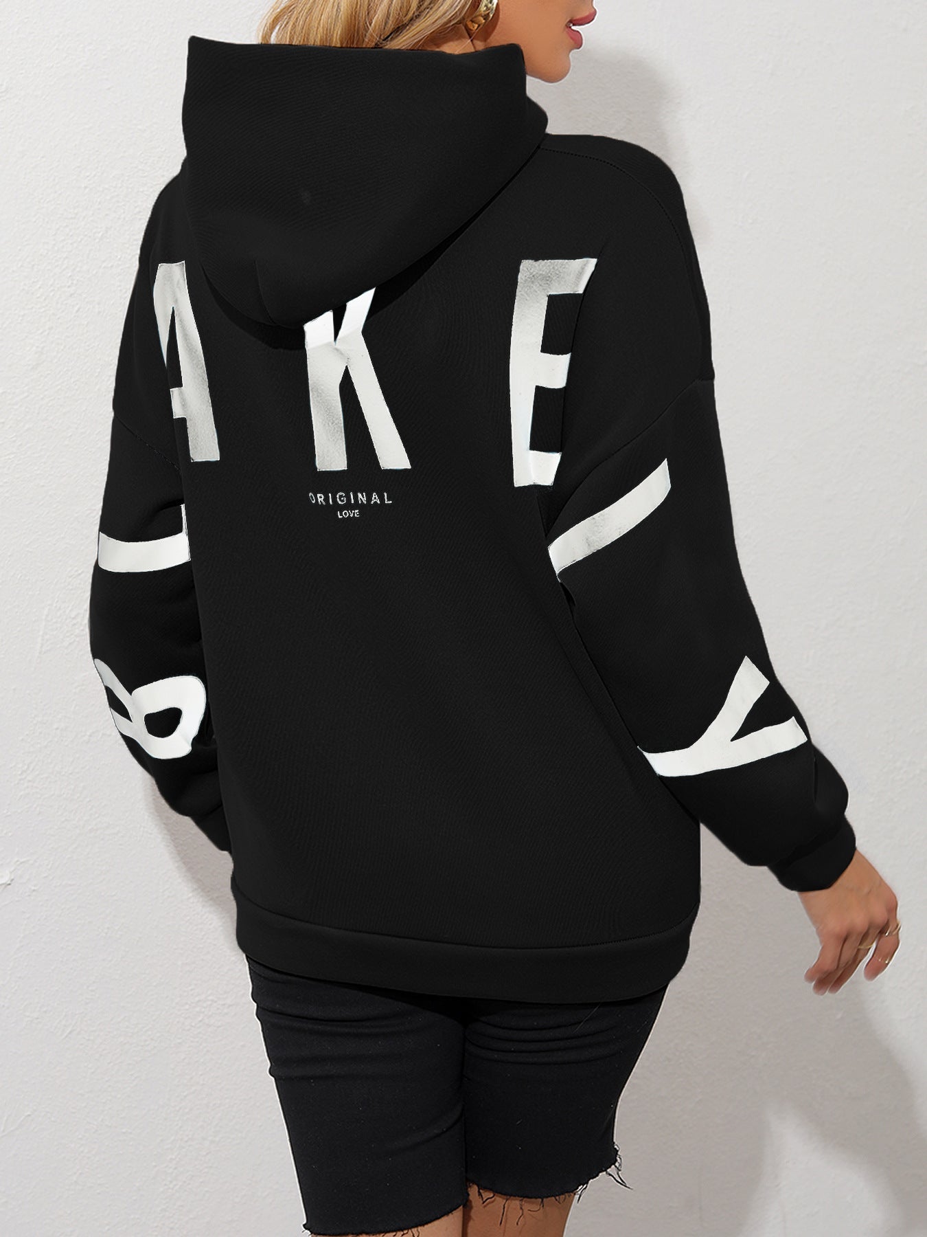 Dames Fleece Hoodie Met Leuke Tekst Print