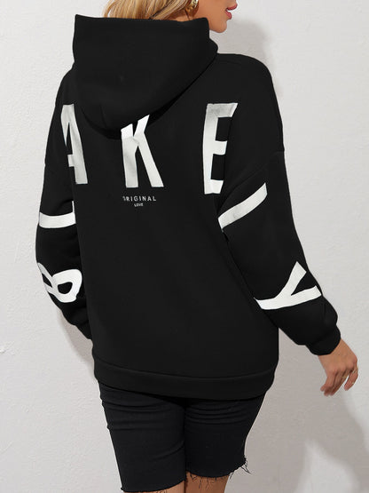 Dames Fleece Hoodie Met Leuke Tekst Print