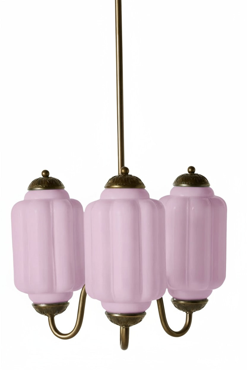 Vintage Melkglazen Hanglamp met Gegolfde Rand – Scandinavische Sfeerverlichting voor Keuken en Slaapkamer
