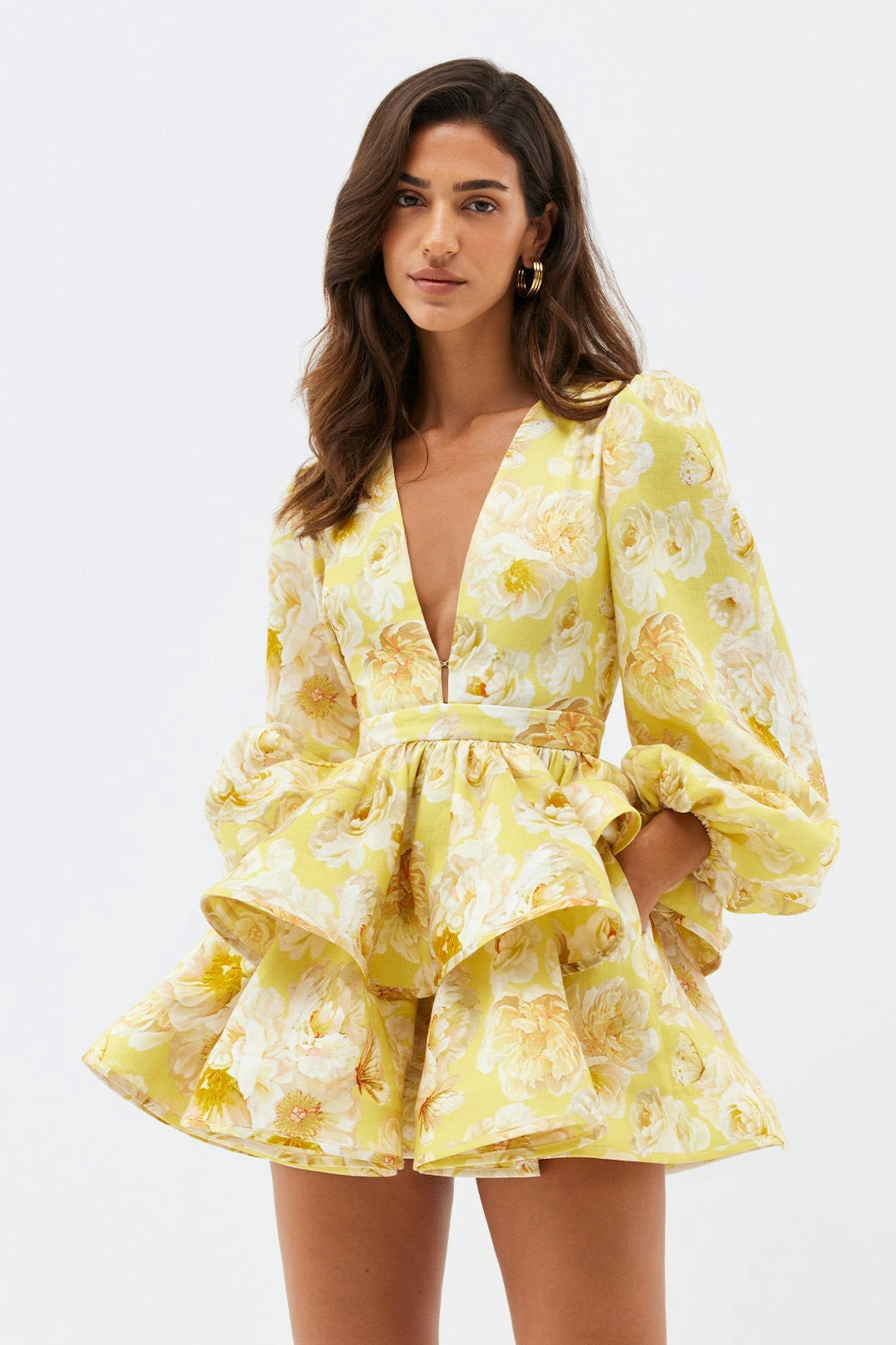 Bloemenjurk met Rok en Volant Detail - StudioMarella