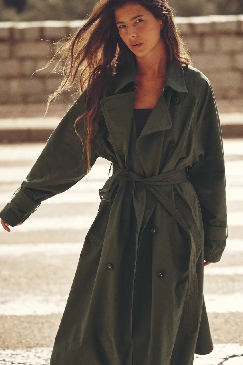 Dames Trenchcoat Lange Voorjaarsjas met Ceintuur Trendy Look
