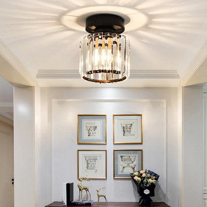 Plafondlamp Kristal Zwart Zilver Goud E27 Opbouw Modern Hal Woonkamer
