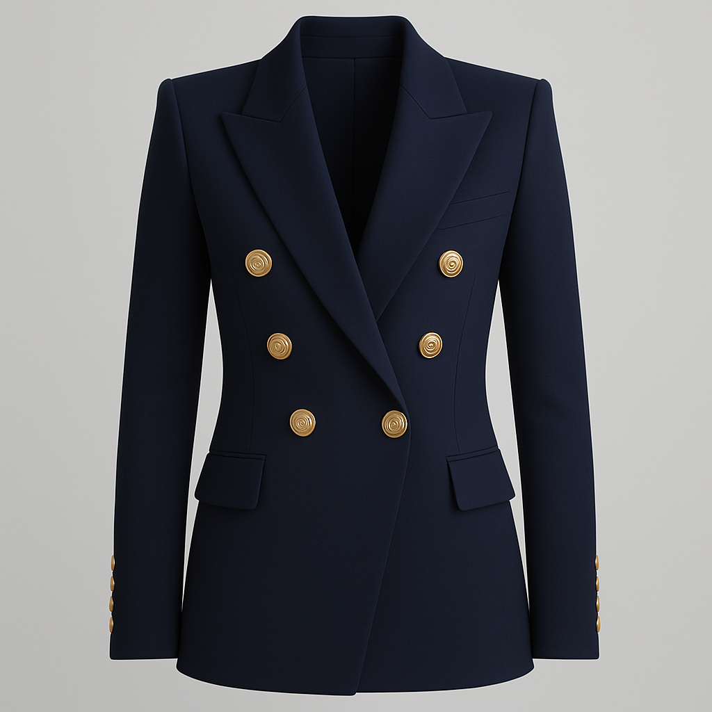 Dames Blazer Dubbelrijig - Lange Elegante Blazer voor Werk en Avondjurk