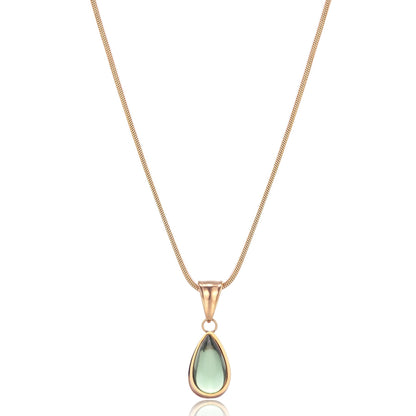 Goudkleurige Ketting met Olijfsteen Elegante Sieraden