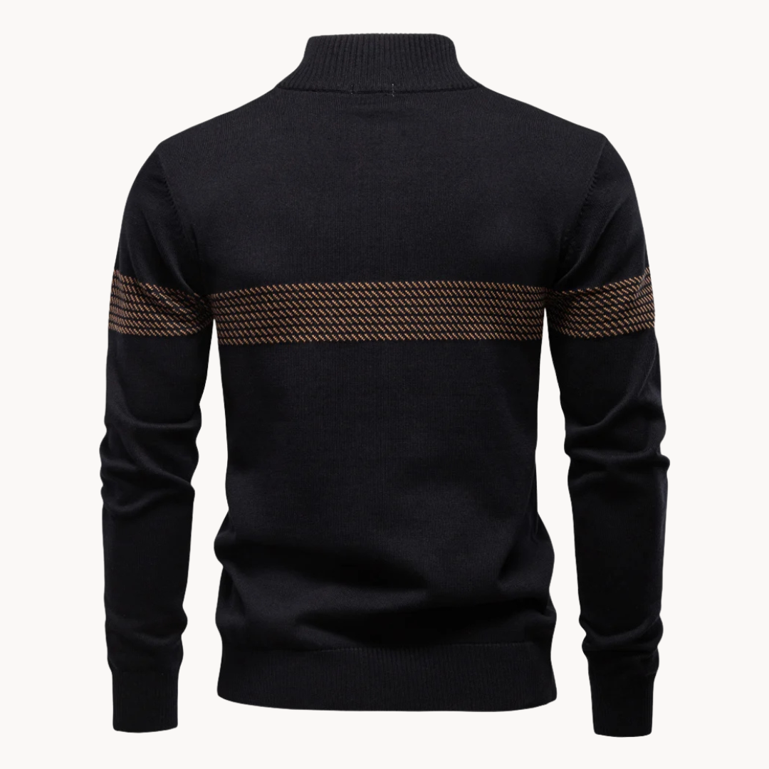 Heritage Trui Kwart Rits Gestreept Klassiek Model