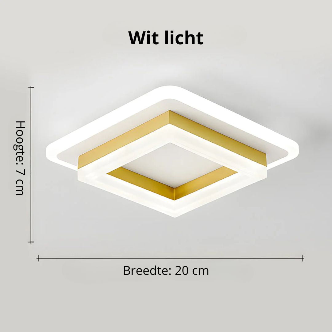 Vierkante LED Plafondlamp 1920 Lumen Zwart Wit Slaapkamer Hal Woonkamer Moderne Plafonnière Geometrisch Design Verlichting Binnen