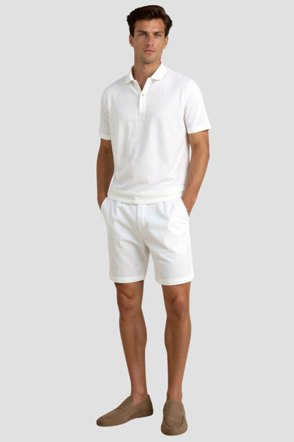 Heren Zomer Shorts Beige Comfortabele Broek Met Koord