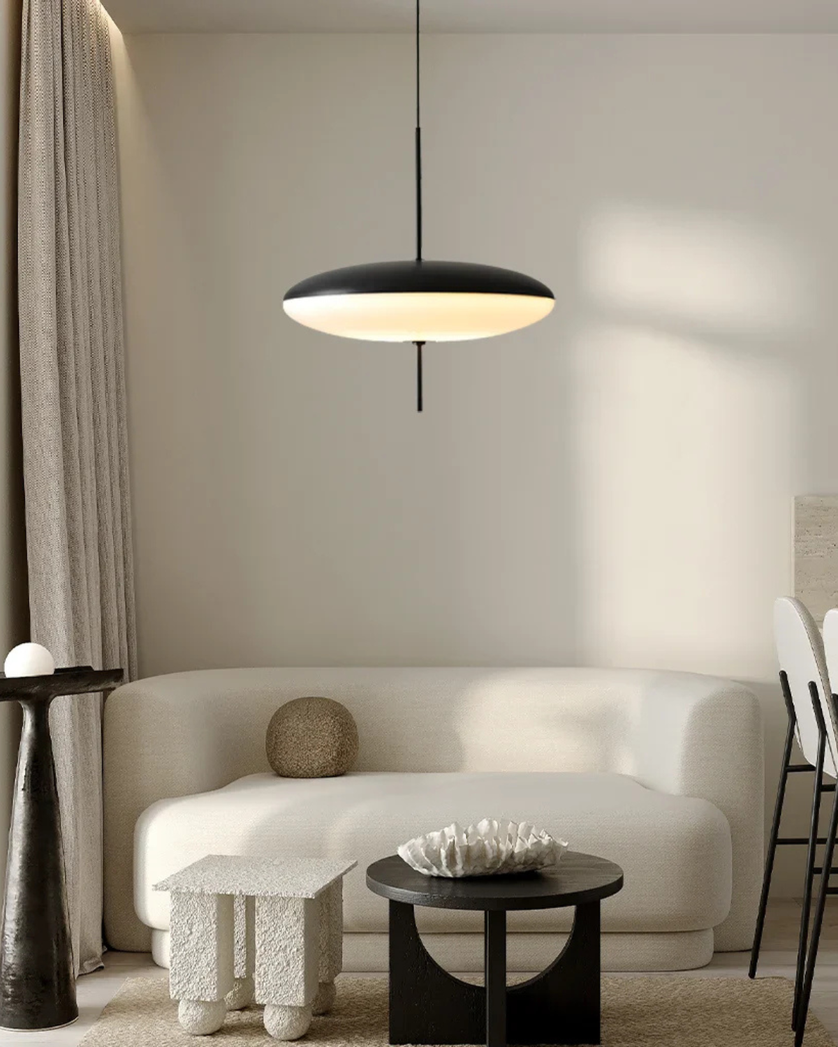 Moderne Hanglamp Met Zwevend Design In Acryl En Metaal Met Warme Diffuse Verlichting