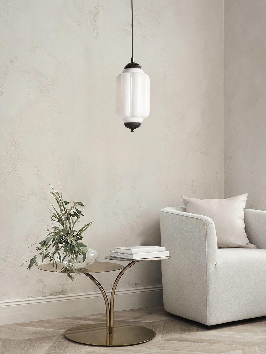 Vintage Glazen Hanglamp met Nostalgische Uitstraling – Verfijnde Verlichting voor Eetkamer en Keuken