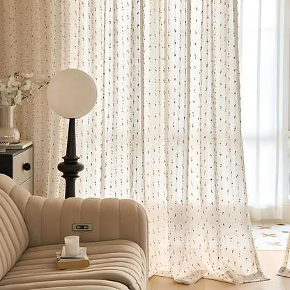 Regenboog Tule Vitrage – Zachte Kleuren Gordijn met Vrolijke Geborduurde Details voor Woonkamer, Slaapkamer en Balkon