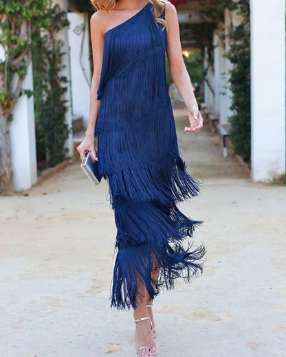 Dames Jurk Boho Stijl met Franjes Zomer