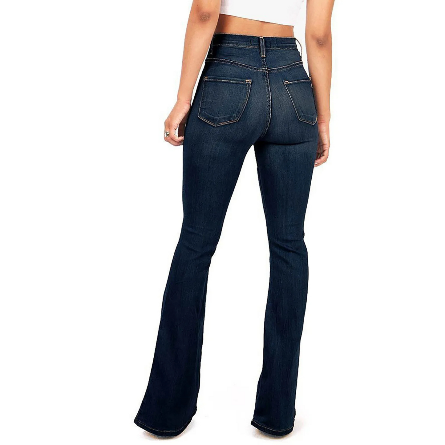 Hoge Taille Flared Dames Jeans Retro Stijl Comfortabel