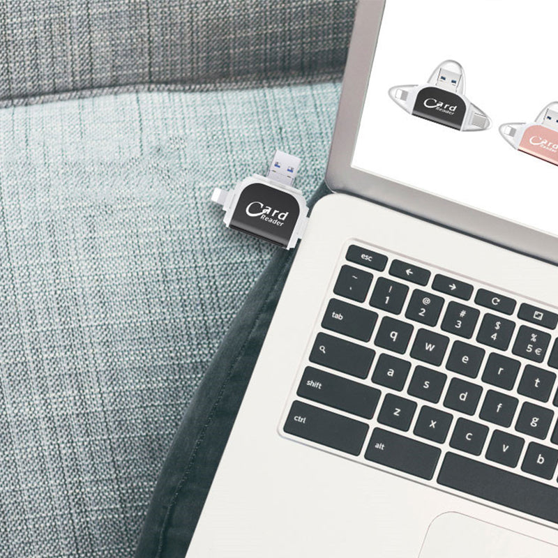 Kaartlezer 4 In 1 USB C Lightning SD Micro SD USB 3.0