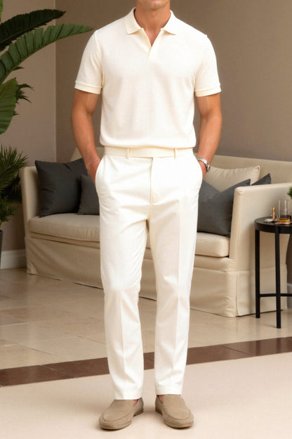 Heren Poloshirt Beige Klassieke Stijl Casual