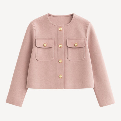 Dames Jas Kort Elegance Goudkleurige Knopen