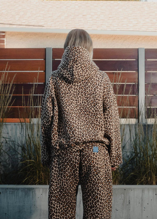 Luipaard Hoodie Met Kap Rood Zwart