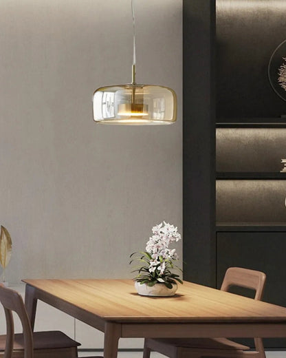 Hanglamp Rookglas met LED Verlichting Goud Zwart Amber Dimbaar Eetkamer | Scandinavische Glazen Plafondlamp Metalen Finish Keukeneiland Moderne Verlichting Woonkamer Design