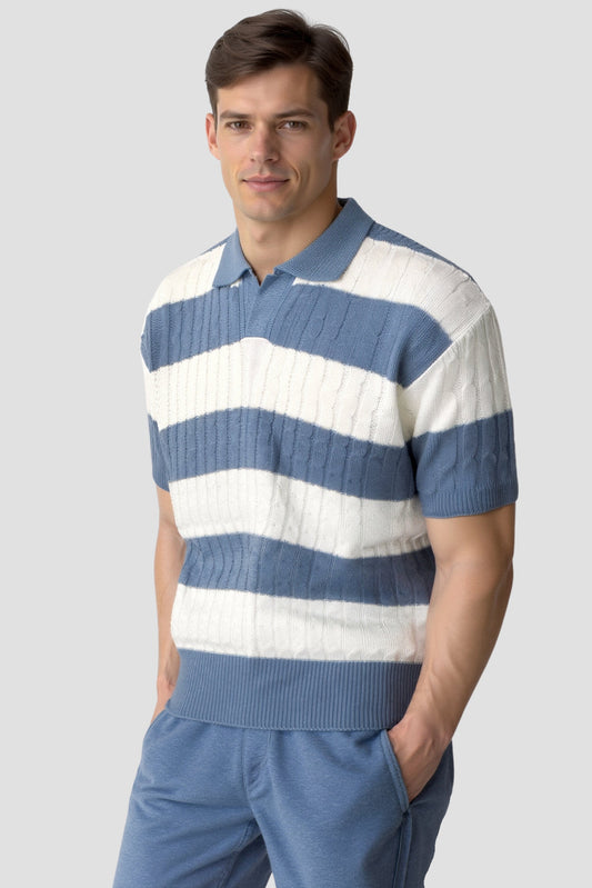 Heren Poloshirt Korte Mouwen Gestreept Sportief wordt: 
Heren Poloshirt Gestreept Korte Mouw Sportief Casual - StudioMarella