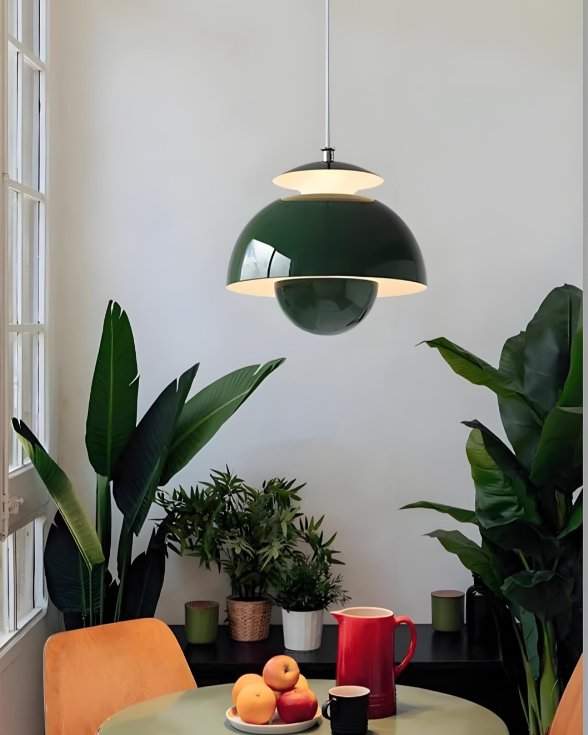 Minimalistische Hanglamp Wit Rond Design Scandinavisch Interieur Eetkamer Slaapkamer Woonkamer Sfeerverlichting