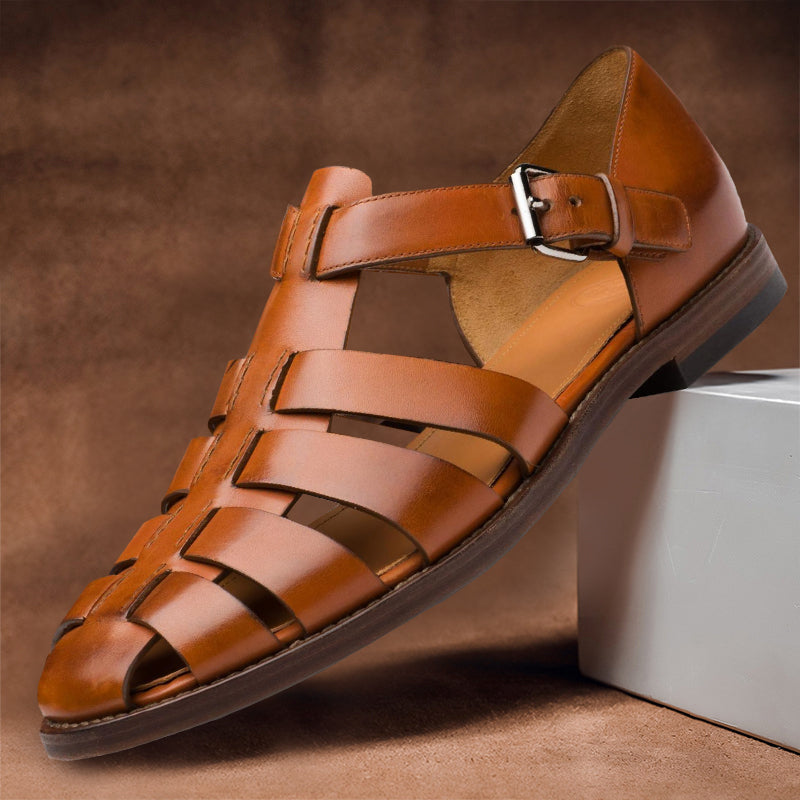 Leren Sandalen Heren – Ademend Zomerschoeisel met Zachte Zool – Bruin Wit Zwart Navy Koffie – Maat 38-47