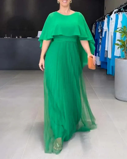 Zomerjurk Maxi Ronde Halslijn Elegante Vrouwelijke Jurk