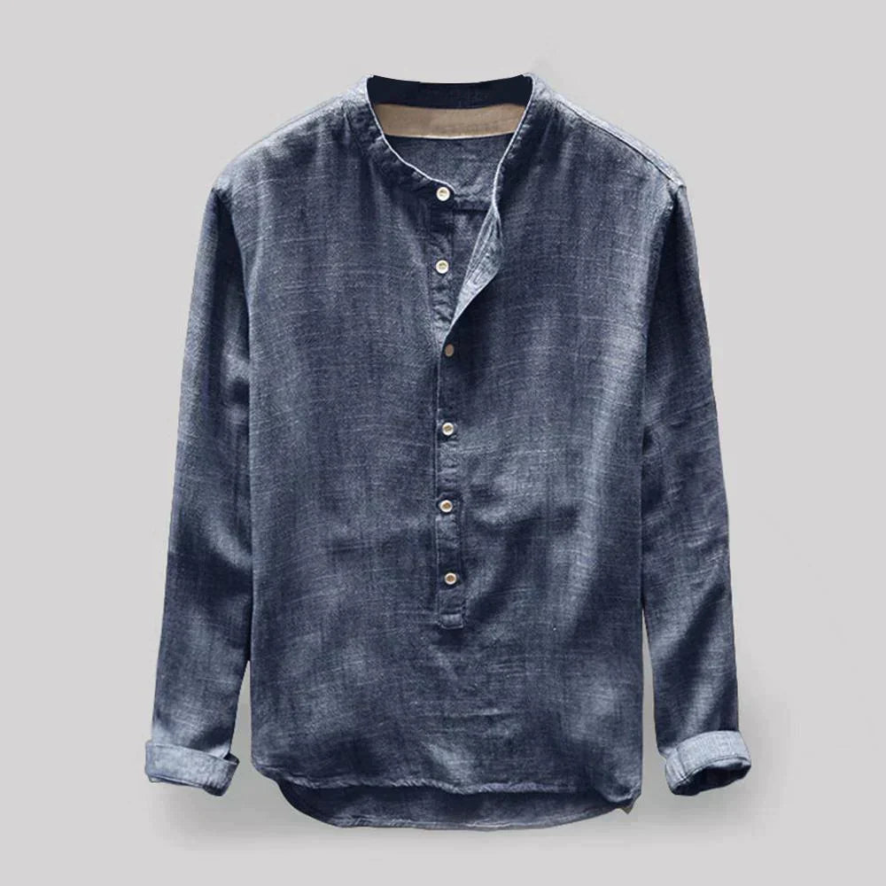 Klassiek Overhemd Oxford voor Heren Wit Blauw Gavi Stijl