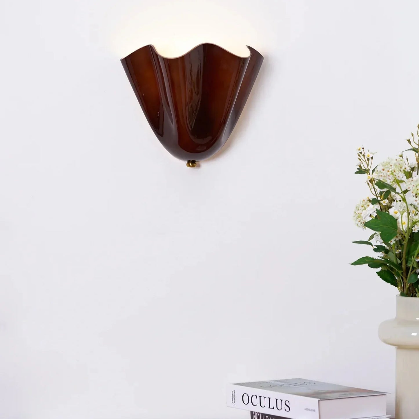 Wandlamp Glas In Lood Retro Art Deco Schelp 28cm E14