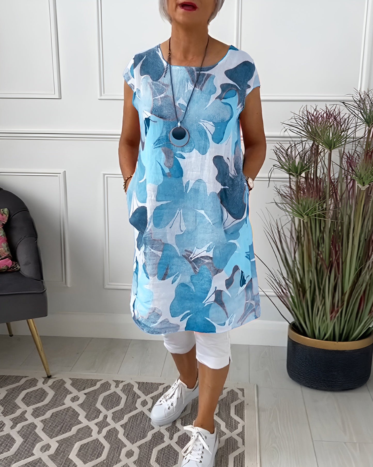 Vrouwelijke Bloemen Top Lange Mouw Casual