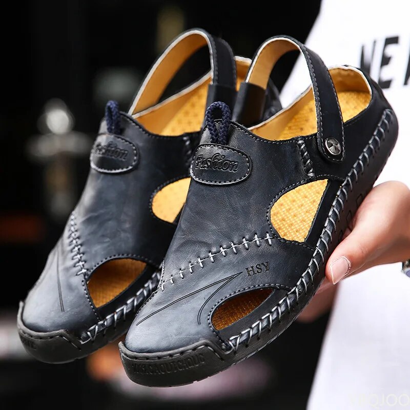 Leren Sandalen voor Mannen Robuust en Klassiek