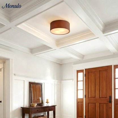 Plafondlamp met Linnen Kap – Drumvorm Ø30/45cm – Modern Scandinavisch Design – Elegante Verlichting Woonkamer Slaapkamer Eetkamer