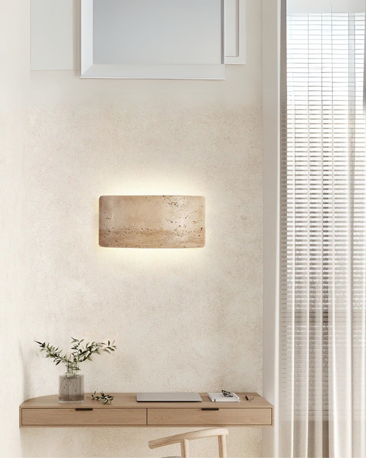 Travertin Wandlamp Modern Design met Warm LED-Licht voor Binnen en Buiten 12x25cm Waterdicht